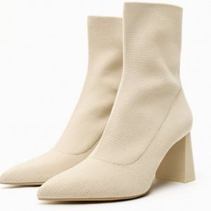 Zara Fabric ankle heel boots